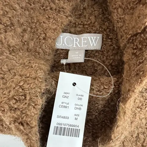 J.Crew  Turtleneck Sweater Boucle Yarn Textured Relaxed Caramel Brown Medium NWT thumbnail 6