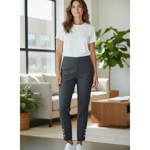 J. McLaughlin Quilted Cropped Pants Navy Black Size 8