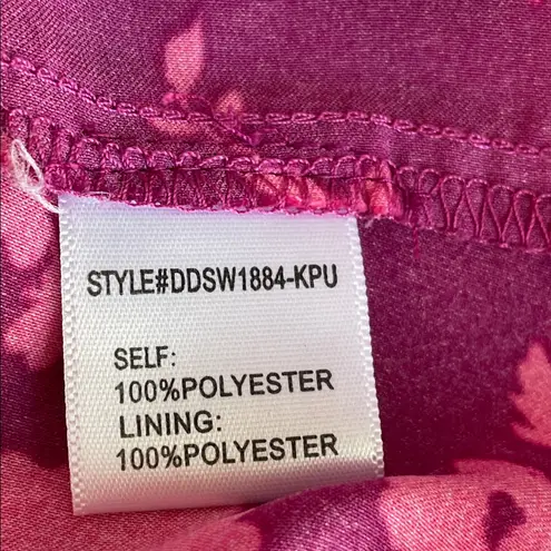 Dee Elly Elegant Asymmetrical Floral Wrap Dress in Pink