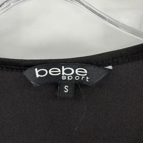 Bebe  Sport Leopard Logo Cropped Racerback Tank Top Women's Size Small