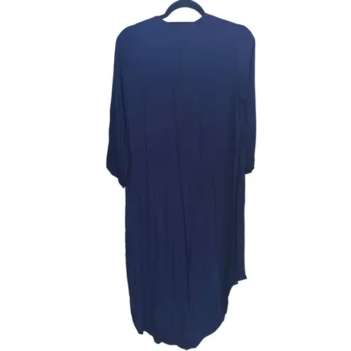 Faithfull the Brand Tuckernuck Navy Lace-Up Midi Dress 2 Boho Western Academia