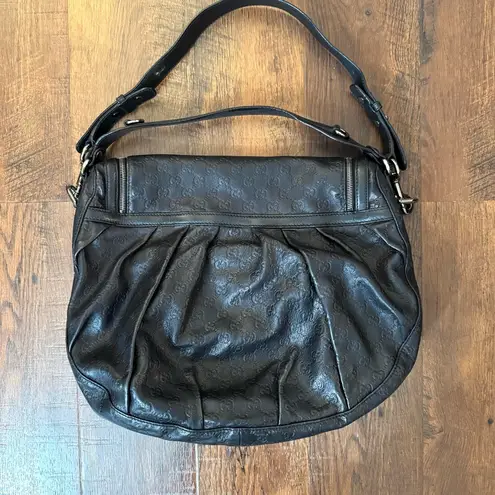 Gucci Icon Bit black leather Guccissima hobo, RARE pattern