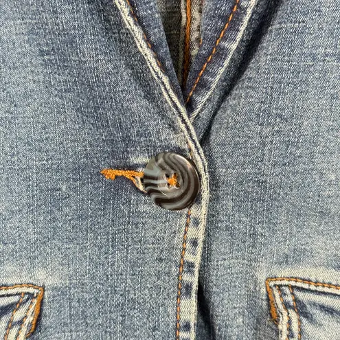 Hot Kiss Y2K Denim Blazer Jacket Sz M