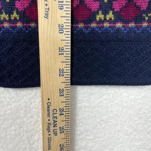 Squaw Valley Fair Isle Nordic Sweater Womens Medium Wool Cardigan Blue