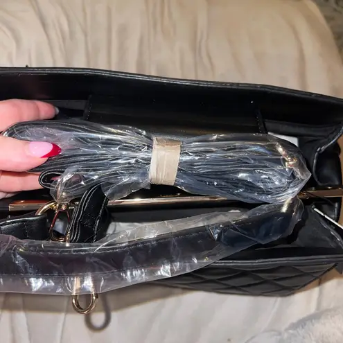 Badgley Mischka Quilted Mini Tote Crossbody Bag Black New With Tags