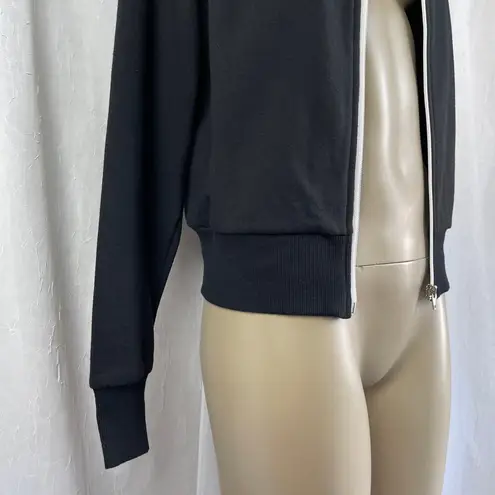 Xxi Black Sporty Track Jacket White Piping Full Zip Forever 21 Size S