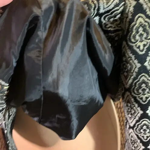 Ny Collection Vintage  Brocade Gold Threading Blazer Size XL