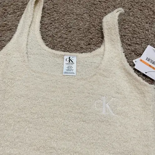 Calvin Klein  CK One Plush Sleep Bra Top NWT Size S - Ivory - Image 7