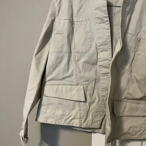 Christopher & Banks Cream Utility Jacket Lightweight Design