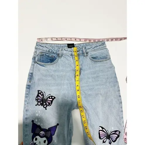 Sanrio Kuromi By Juniors Butterfly Mom Jeans High Rise Straight Leg Jeans Size 7