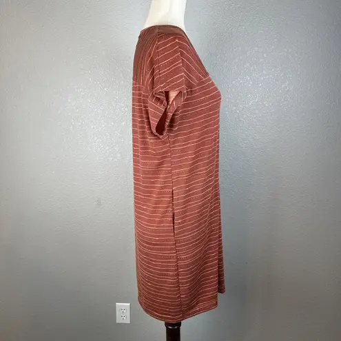 Title Nine Hiolani T-Shirt Dress Size Small Mizikuru Print Short Sleeve Pockets