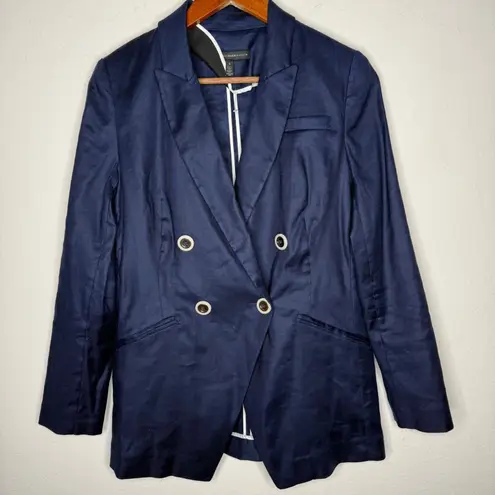 White House Black Market WHBM Studio Blazer Linen Blend