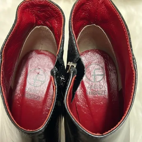 Fabio Fabrizi Black Leather Stiletto Ankle Boots Size 6.5/37 A2