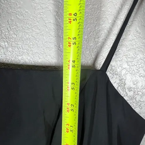 Dessy Collection Black Chiffon Dress Size 2 Square Neck Tie Back Bow Side Slit