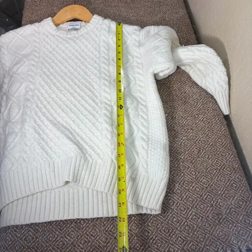Sunday Best Aritzia Off White Cable Knit Fisherman Sweater Sz XS City Preppy EUC