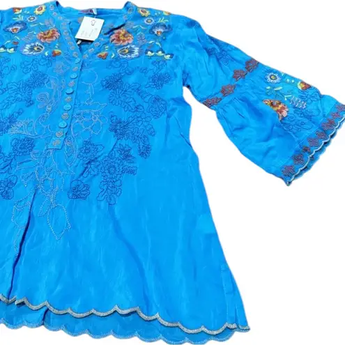 Johnny Was extremely heavily embroidered bell sleeved Maverick blouse NWT RARE