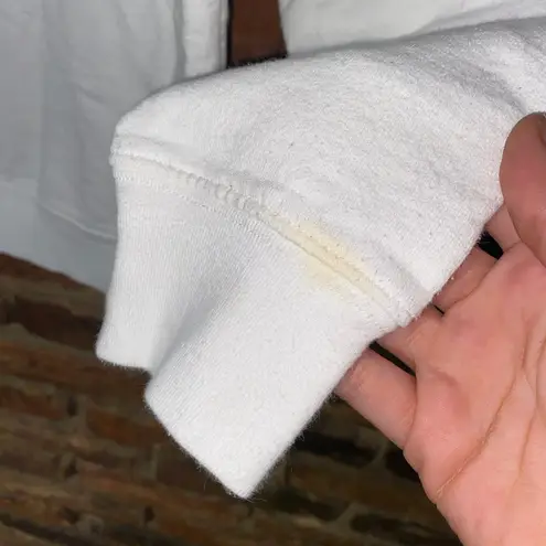 J. Crew x Pinkshop Cotton Power Woman White Graphic Sweatshirt Womens Size Small