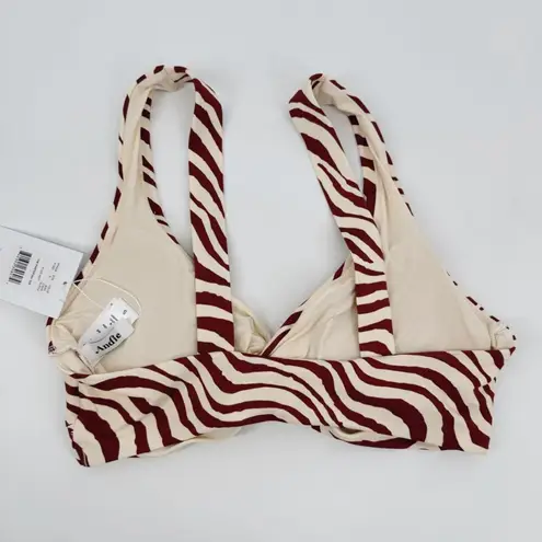 ANDIE  The Portofino Top Zebra Bias Stripe Truffle Bikini Twist Top New Small