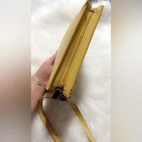 Furla Yellow Leather Clutch Wristlet Bag 9” X 5.5” Approximately