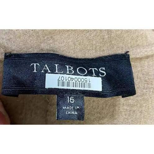 Talbots  Wool Jacket Single Breasted Button Down Patch Pockets Brown Womens 16