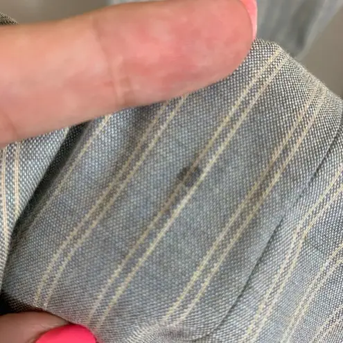 Rebecca Taylor Striped Wool Blend Blue/Cream Wide Leg Pants