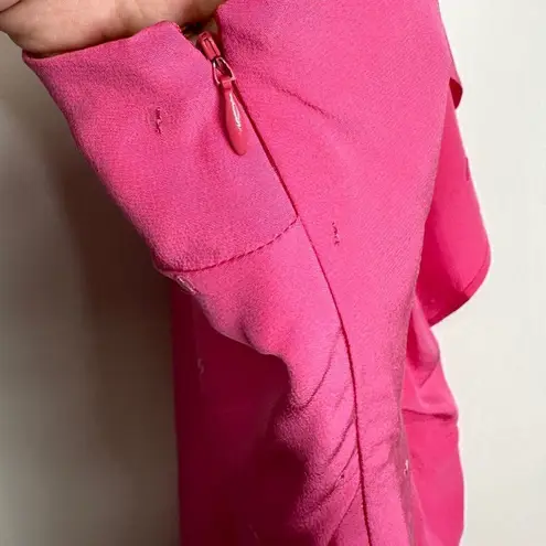 Madison Marcus One Shoulder Silk Pink Ruffle Mini Sequin Detailed Dress Size XS