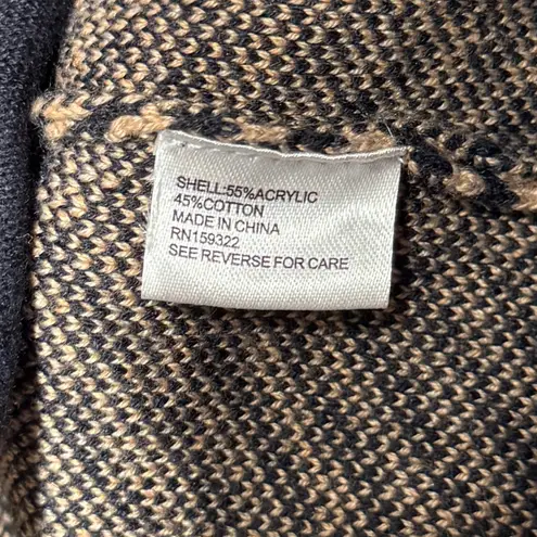 Evereve Knit Blazer Brown Black Herringbone Print Career Jacket Preppy Small