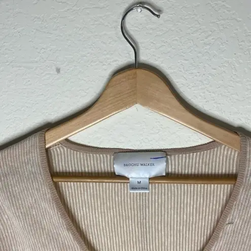 Brochu Walker tan & white striped shirt