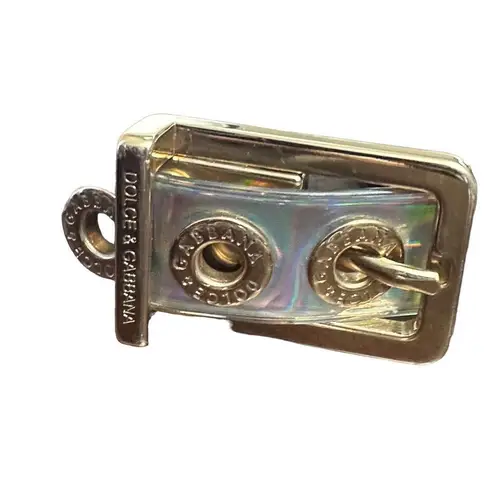 Dolce & Gabbana Iridescent Silver Ankle Strap Sandal Heels size 40