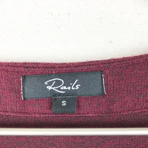 Rails  Leigh Port Maroon Velvet Lace Up Long Sleeve Top Relaxed Fit Size Small