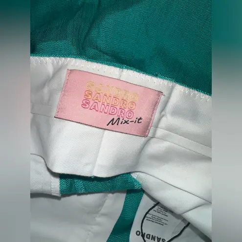 Sandro Mix It Collection Bernard Straight Leg Pleated Pants Nwt Sz 34 (2 US)