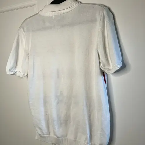 Alfred Dunner Vintage Grandma Patriotic Fourth of July Short Sleeve Sweater