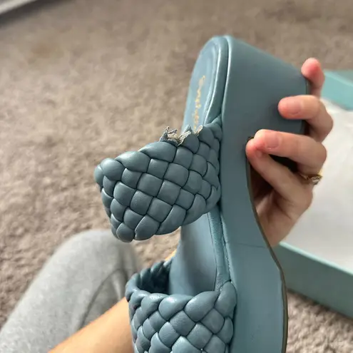 Seychelles Women's Blue Braided Slide Sandals