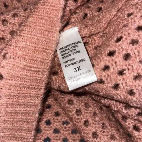 Democracy NWT Long Sleeve Round Neck Open Work SZ-3X