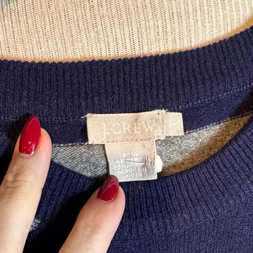 J.Crew  Navy and Gray Striped lambs wool Short Sleeve Tee