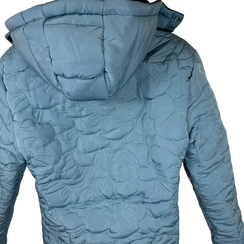 The Hideout Clothing Black/Light Blue Reversible Puffer Jacket Size Small Black