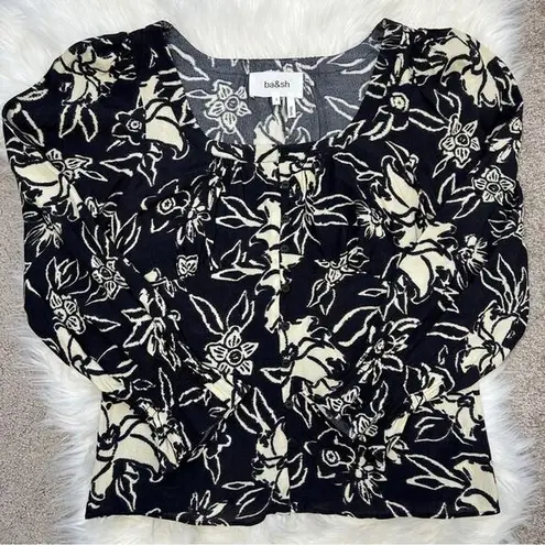 Ba&sh Sessee Floral Blouse Shirt Size Small Feminine Spring Bloomcore Chic Flowy