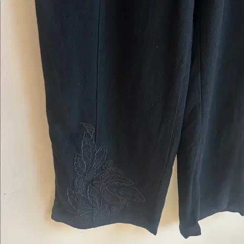 Disturbia Aya Embroidered Linen Blend Balloon Pants Size 4 NWT Black