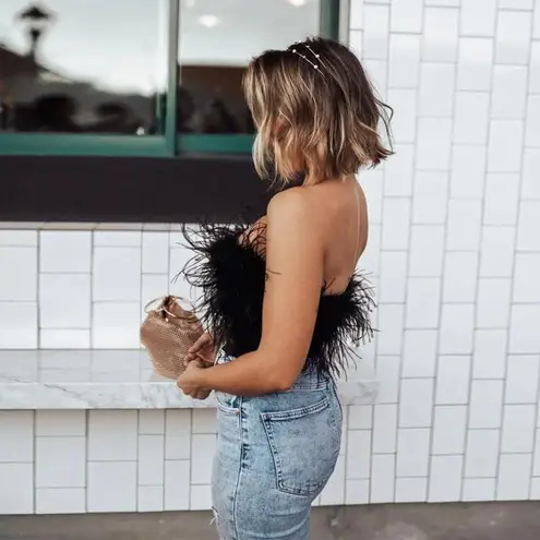 olga berg Bianca Ball Mesh Handle Bag in Gold One Size Womens Clutch evening