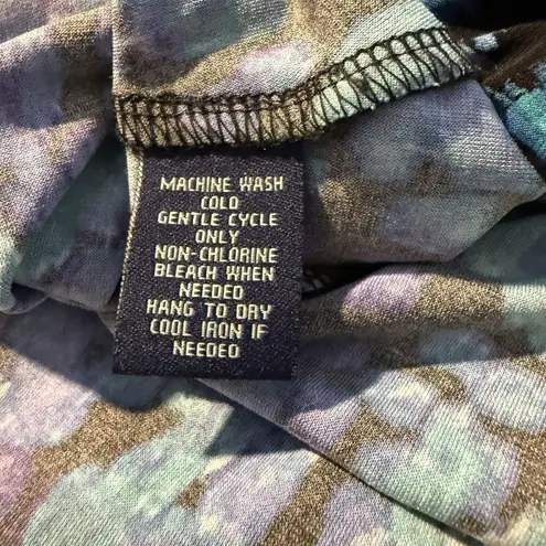 CHAPS  Womens Fit Flare SS Geometric Blue Midi Dress Casual Cruise Vacation