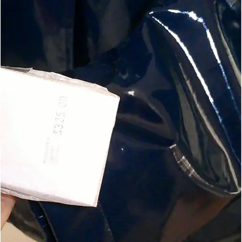 New NWT $325 Jane Post Iconic Princess Slicker Rain Coat Hood Women S Teal Navy Blue