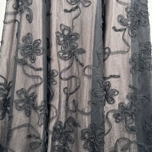 Jessica Howard Dress Womens 12 Black Illusion Lace Dark Fairy Balletcore Retro