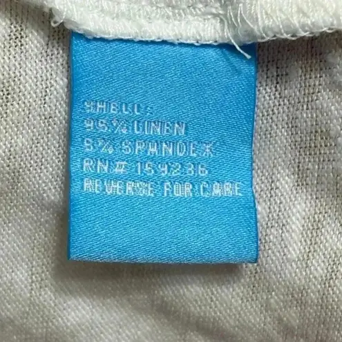 J McLaughlin White Linen Blend Poncho Top Oversized V