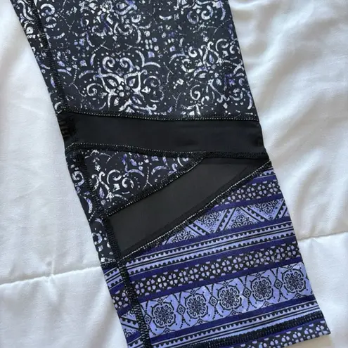 Gaiam Womens Size Large Leggings Blue Workout Training Yoga Gym Breathable