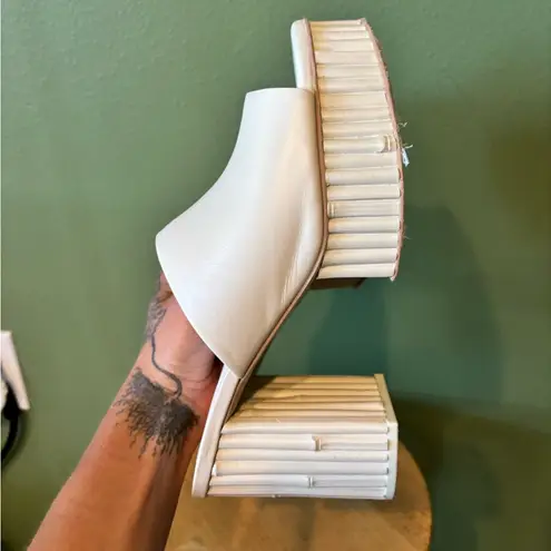 Cult Gaia Judith Leather Bamboo Platform Sandals Size 40 EU 10 US