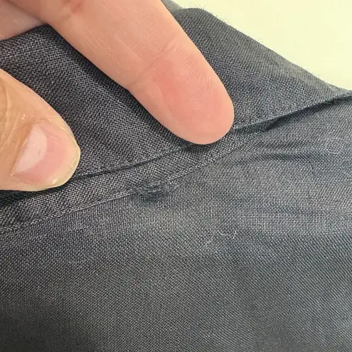 Toto N Ko Women’s Black Linen Western Style Button Front Shirt Lace Inset Sz 10