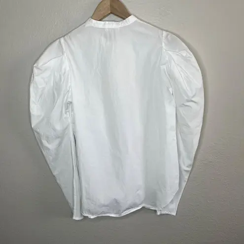 ALC Frank A.L.C. Womens Hudson Puff Sleeve Blouse White Cotton Top Size 4
