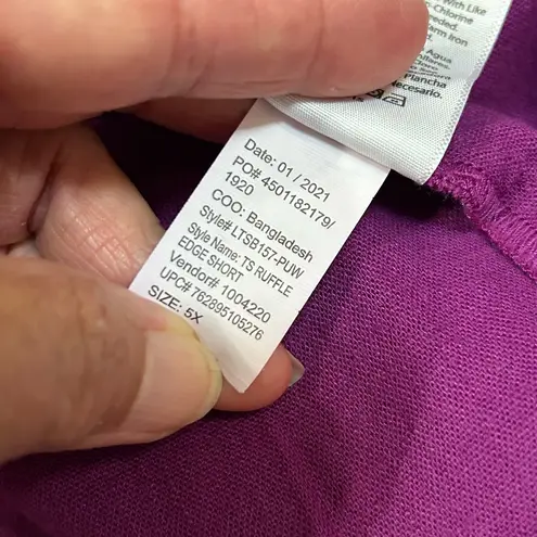 Terra & Sky Linen Blend Ruffle Edge Shorts - 5X