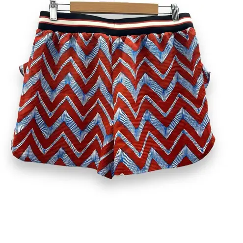 Scotch & Soda Poolside Blue & Red Chevron Stripe Ruffle Shorts Sz L NEW