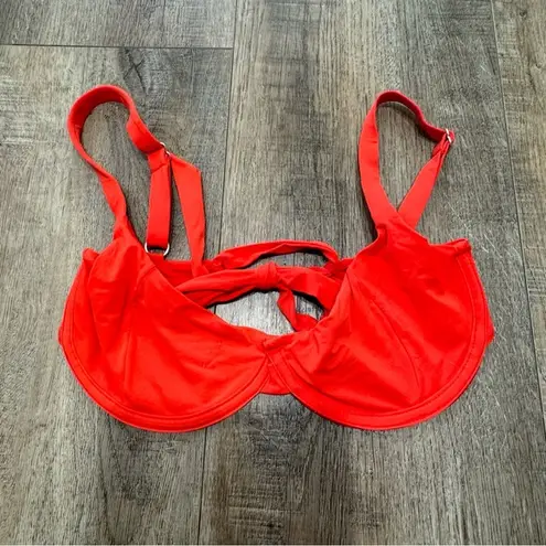 ONEONE Free People Red Orange Bikini Top Size L Size L